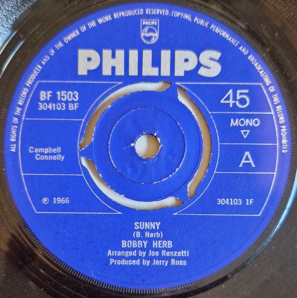 Artist Name: J - 【中古】英7” Bobby Hebb Sunny / Bread BF1503 Philips /00080