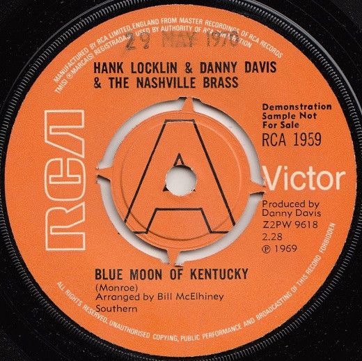 【中古】英7” Hank Locklin &amp; Danny Davis &amp; T Blue Moon Of Kentucky / Anna RCA1959 RCA Victor /00080