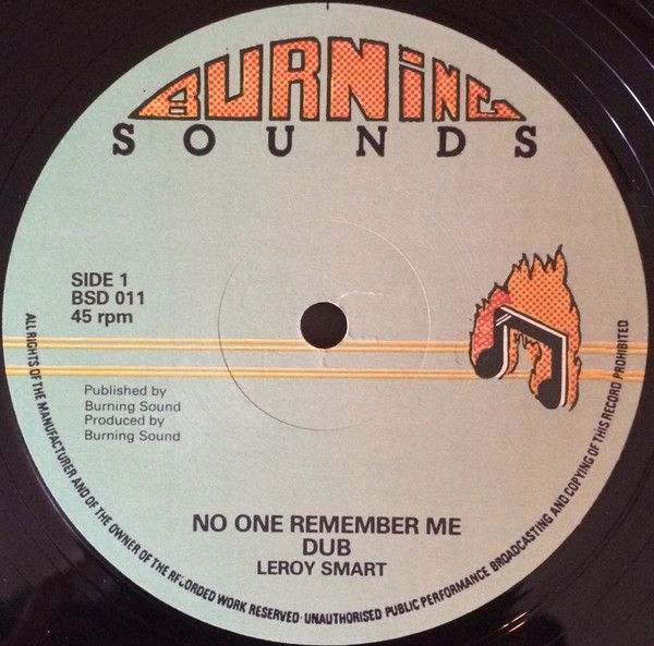 【中古】英12” Leroy Smart No One Remember Me BSD011 Burning Sounds /00250