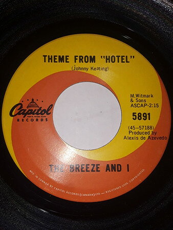 Artist Name: G - 【中古】加7” Breeze & I Theme From ”hotel” 5891 CAPITOL /00080