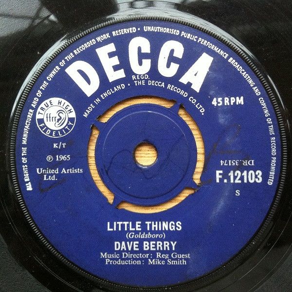 【中古】英7” Dave Berry Little Things / Ive Got A Tiger By The Tail F12103 Decca /00080