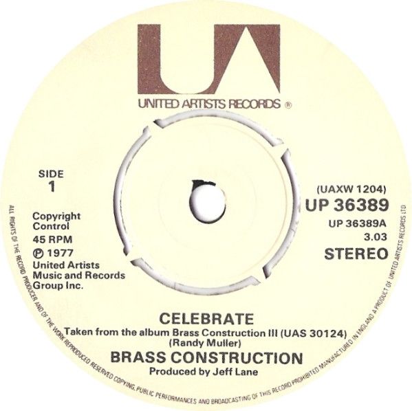 ・アーティスト Brass Construction ・タイトル Celebrate ・レーベル・型番 United Artists Records UP36389 ・フォーマット 7インチレコード ・コンディション(盤) 非常に良い(EX) ・コンディション(ジャケット) プレインカバー（元ジャケット／カバー無し） ・コンディション(帯) オビなし ・特記事項 【レーベルに書き込み】 サンプル画像です。実際の商品の画像ではありません 商品写真はバーコード/カタログ番号に対応したサンプル画像ですので、お送りする商品の画像ではありません。帯やライナーなどの付属品は、特記事項に記載されている場合のみ含まれます。プロモやカラーレコードなどの仕様についても、該当する場合のみ特記事項に記載しています。 【ご購入前に必ずご確認ください】 ・本店サイト(www.recordcity.jp)とは価格、送料が違います ・本店サイト、その他支店のオーダーとは同梱発送できません ・注文確定後に別の注文を頂いた場合、注文同士の同梱は致しかねます。 ・別倉庫から発送しているため、店頭受け渡しは対応しておりません ・一部商品は他の通販サイトでも販売しているため、ご注文のタイミングによっては商品のご用意ができない場合がございます。 ・土日祝日はお休みです 金曜・祝前日9時以降のご連絡またはご入金は、返答または発送が週明け・祝日明けに順次対応となります。 ・ご購入後のキャンセル不可 ご購入後のキャンセルはいかなる理由においてもお受けできません。ご了承の上、ご購入くださいませ。 ・日本郵便(ゆうパック/ゆうメール)によるお届けになります。 ・中古品であることをご理解ください 当ストアでは中古商品を主に販売しております。中古品であることをご理解の上ご購入ください。また、一部商品はRecordCityオンラインストアで試聴可能です。 ・返品について お客様のご都合による返品は一切承っておりません。 表記の内容と実際の商品に相違がある場合、また針飛び等で返品・返金をご希望される場合は、商品の到着後1週間以内にご連絡ください。商品の返送をこちらで確認後、キャンセル・返金を行います。 コンディションVG以下の商品は返品できません。プレイに影響のない表面のこすれ傷、プレス起因のノイズ盤は返品の対象外です。 【コンディション表記】 ・ほぼ新品(M-)(Like New) 完全な新品。未使用。当店ではほぼ使用しません ・非常に良い(EX)(Excellent) 中古盤として美品な状態。わずかな経年を感じるものの傷みを感じさせない、当店基準で最高の状態 ・良い(VG+)(Very Good Plus) 丁寧に扱われた中古品で、軽い使用感がみられる。 ・可(VG)(Acceptable) 使い込まれた中古品で、「良い」よりもさらに使用感がみられる。 ・悪い(VG-)(Bad) 状態が悪いアイテム。使用の保障はなく、再生不可、針飛び、目立つノイズがあるかもしれない。状態によるクレーム不可。返品不可。 ・非常に悪い(G)(Very Bad) 「悪い」よりさらに状態が悪いアイテム。使用の保障はなく、再生不可、針飛び、目立つノイズがあるかもしれない。状態によるクレーム不可。返品不可。 ・ジャンク(Fair)(Junk/Fair) 割れている、反っている、水ダメージがある、カビ、ジャケットが分離している、ひどい書き込み、ひどい擦れなど最低の状態。使用の保障はなく、再生不可、針飛び、目立つノイズがあるかもしれない。状態によるクレーム不可。返品不可。 ・ジャンク(Poor)(Junk/Poor) 割れている、反っている、水ダメージがある、カビ、ジャケットが分離している、ひどい書き込み、ひどい擦れなど最低の状態。使用の保障はなく、再生不可、針飛び、目立つノイズがあるかもしれない。状態によるクレーム不可。返品不可。