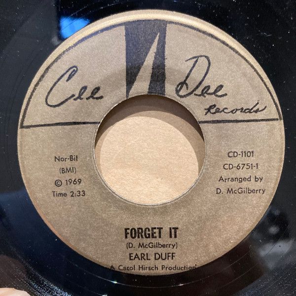 【中古】7” Earl Duff Forget It / This Little Girl Of Mine CD1101 Cee Dee UK Vinyl /00080