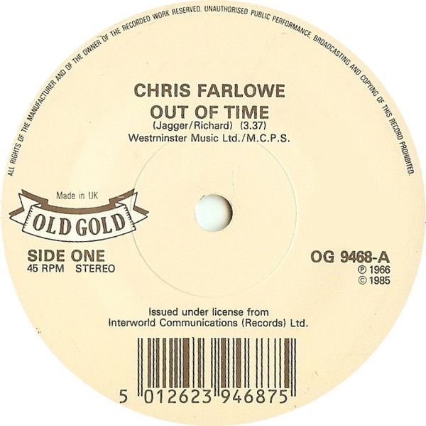英7” Chris Farlowe Out Of Time / Think OG9468 Old Gold /00080