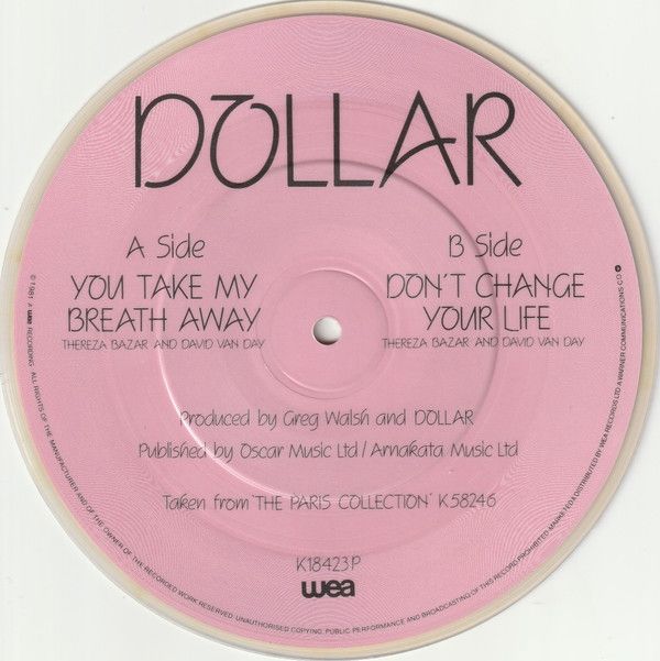 【中古】英7” Dollar You Take My Breath Away K18423P WEA /00080