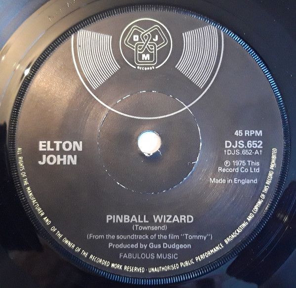 【中古】英7” Elton John Pinball Wizard DJS652 DJM Records /00080