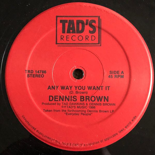 【中古】12” Dennis Brown Any Way You Want It TRD14786 Tads Record /00250