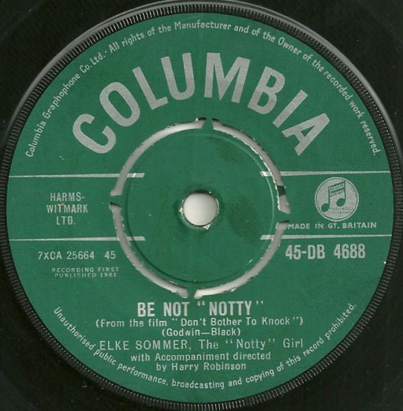 【中古】英7” Elke Sommer Be Not ”Notty” / The Faithful Hussar 45DB4688 Columbia /00080