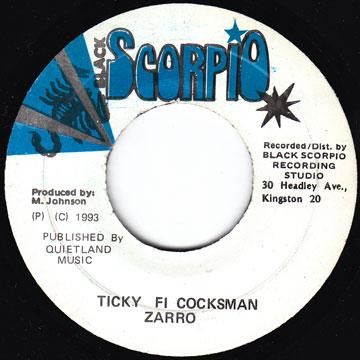 Artist Name: Z - 【中古】ジャマイカ7” Bobby Zarro Ticky Fi Cocksman NONE Black Scorpio /00080