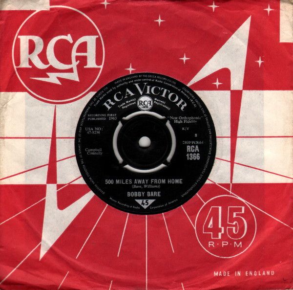 【中古】英7” Bobby Bare 500 Miles Away From Home RCA1366 RCA Victor /00080