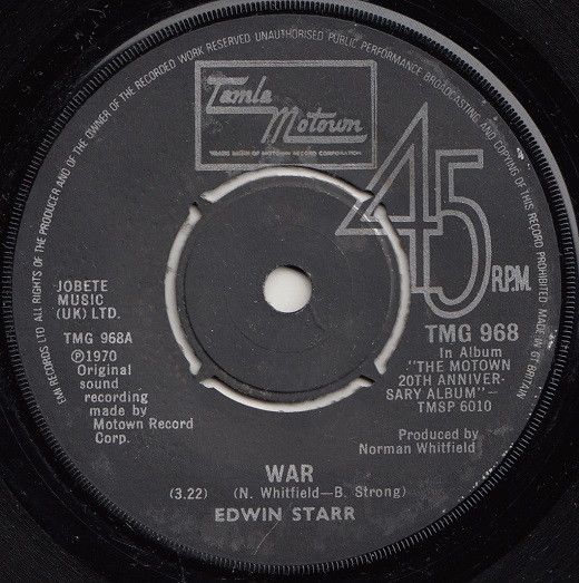 【中古】英7” Edwin Starr / R. Dean Taylor War / Indiana Wants Me TMG968 Tamla Motown /00080