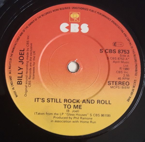 【中古】英7” Billy Joel Its Still Rock And Roll To Me SCBS8753 CBS /00080