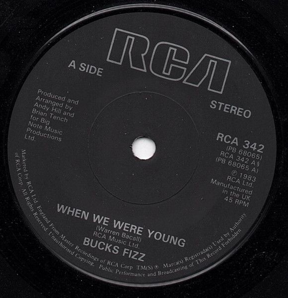 【中古】英7” Bucks Fizz When We Were Young RCA342 RCA /00080