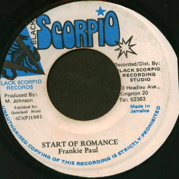 Artist Name: N - 【中古】ジャマイカ7” Frankie Paul Start Of Romance NONE Black Scorpio /00080