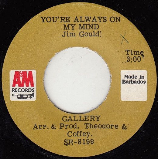 【中古】バルバドス7” Gallery Youre Always On My Mind SR8199 A&amp;M Records /00080
