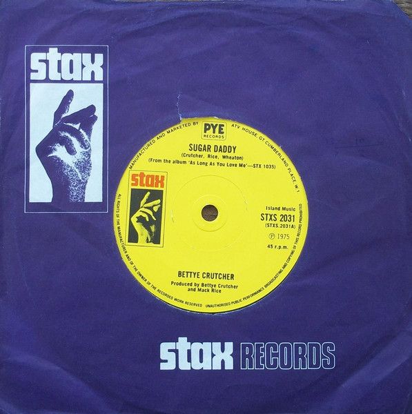 【中古】英7” Bettye Crutcher Sugar Daddy STXS2031 Stax /00080