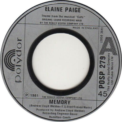 【中古】英7” Elaine Paige Memory POSP355 Polydor /00080 【中古】英7” Elaine Paige Memory POSP355 Polydor /00080