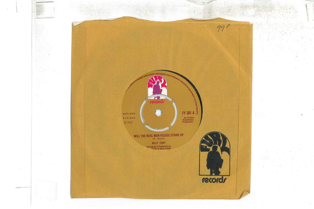 Artist Name: K - 【中古】英7” Billy Fury Will The Real Man Stand Up / At This Stage FY301 FURY /00080