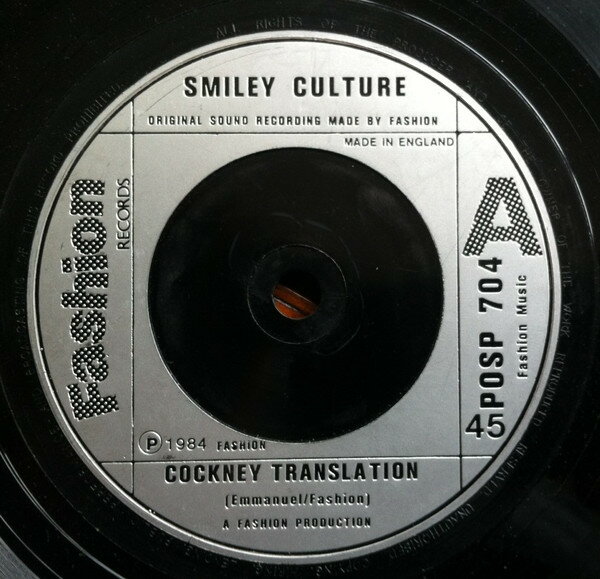 【中古】英7” Smiley Culture Cockney Translation POSP704 Fashion Records /00080