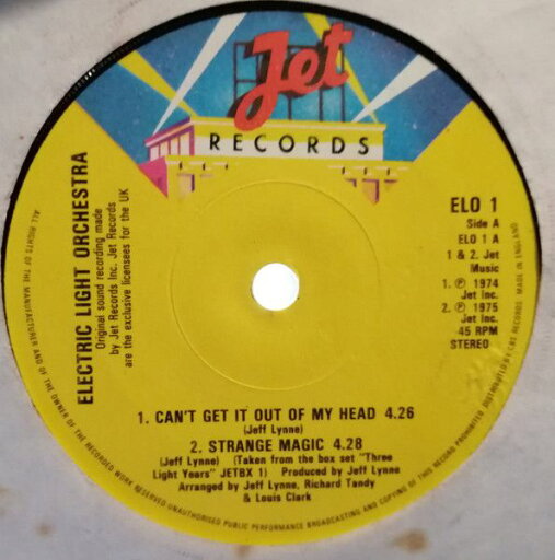 【中古】英7” Electric Light Orchestra The ELO EP ELO1 Jet Records /00080 【中古】英7” Electric Light Orchestra The ELO EP ELO1 Jet Records /00080