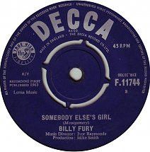 【中古】英7” Billy Fury Somebody Elses Girl F11744 Decca /00080