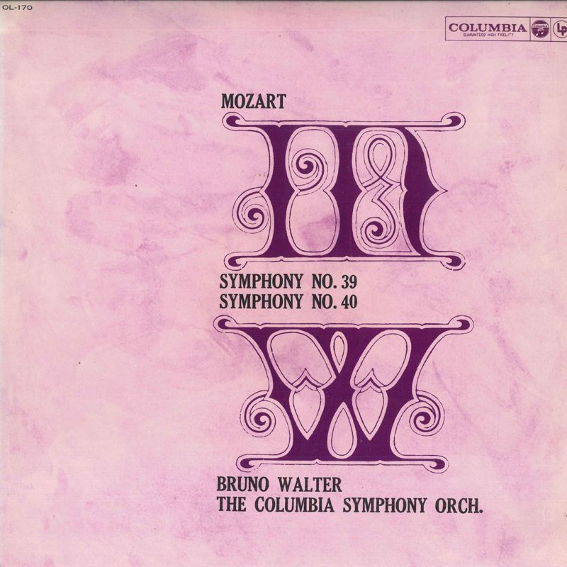 【中古】LP ブルーノ・ワルター, コロンビア モーツァルト：交響曲第39番 / 交響曲第40番 OL170 COLUMBIA /00260 recordcity-10583569 RECORD CITY 楽天市場店 パッケージ画像