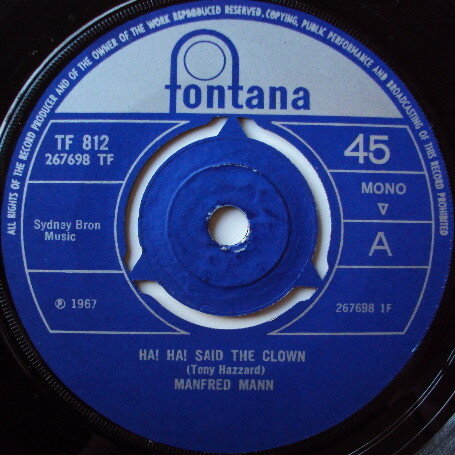 【中古】英7” Manfred Mann Ha! Ha! Said The Clown TF812 Fontana /00080 【中古】英7” Manfred Mann Ha! Ha! Said The Clown TF812 Fontana /00080