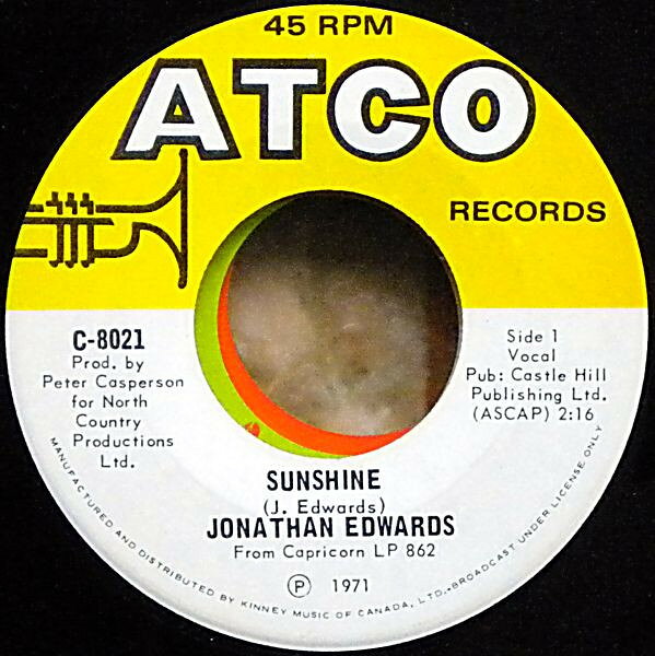 ・アーティスト Jonathan Edwards ・タイトル Sunshine ・レーベル・型番 Atco Records C8021 ・フォーマット 7インチレコード ・コンディション(盤) 良い (VG+) ・コンディション(ジャケット) プレインカバー（元ジャケット／カバー無し） ・コンディション(帯) オビなし ・特記事項 【company sleeve】 サンプル画像です。実際の商品の画像ではありません 商品写真はバーコード/カタログ番号に対応したサンプル画像ですので、お送りする商品の画像ではありません。帯やライナーなどの付属品は、特記事項に記載されている場合のみ含まれます。プロモやカラーレコードなどの仕様についても、該当する場合のみ特記事項に記載しています。 【ご購入前に必ずご確認ください】 ・本店サイト(www.recordcity.jp)とは価格、送料が違います ・本店サイト、その他支店のオーダーとは同梱発送できません ・注文確定後に別の注文を頂いた場合、注文同士の同梱は致しかねます。 ・別倉庫から発送しているため、店頭受け渡しは対応しておりません ・一部商品は他の通販サイトでも販売しているため、ご注文のタイミングによっては商品のご用意ができない場合がございます。 ・土日祝日はお休みです 金曜・祝前日9時以降のご連絡またはご入金は、返答または発送が週明け・祝日明けに順次対応となります。 ・ご購入後のキャンセル不可 ご購入後のキャンセルはいかなる理由においてもお受けできません。ご了承の上、ご購入くださいませ。 ・日本郵便(ゆうパック/ゆうメール)によるお届けになります。 ・中古品であることをご理解ください 当ストアでは中古商品を主に販売しております。中古品であることをご理解の上ご購入ください。また、一部商品はRecordCityオンラインストアで試聴可能です。 ・返品について お客様のご都合による返品は一切承っておりません。 表記の内容と実際の商品に相違がある場合、また針飛び等で返品・返金をご希望される場合は、商品の到着後1週間以内にご連絡ください。商品の返送をこちらで確認後、キャンセル・返金を行います。 コンディションVG以下の商品は返品できません。プレイに影響のない表面のこすれ傷、プレス起因のノイズ盤は返品の対象外です。 【コンディション表記】 ・ほぼ新品(M-)(Like New) 完全な新品。未使用。当店ではほぼ使用しません ・非常に良い(EX)(Excellent) 中古盤として美品な状態。わずかな経年を感じるものの傷みを感じさせない、当店基準で最高の状態 ・良い(VG+)(Very Good Plus) 丁寧に扱われた中古品で、軽い使用感がみられる。 ・可(VG)(Acceptable) 使い込まれた中古品で、「良い」よりもさらに使用感がみられる。 ・悪い(VG-)(Bad) 状態が悪いアイテム。使用の保障はなく、再生不可、針飛び、目立つノイズがあるかもしれない。状態によるクレーム不可。返品不可。 ・非常に悪い(G)(Very Bad) 「悪い」よりさらに状態が悪いアイテム。使用の保障はなく、再生不可、針飛び、目立つノイズがあるかもしれない。状態によるクレーム不可。返品不可。 ・ジャンク(Fair)(Junk/Fair) 割れている、反っている、水ダメージがある、カビ、ジャケットが分離している、ひどい書き込み、ひどい擦れなど最低の状態。使用の保障はなく、再生不可、針飛び、目立つノイズがあるかもしれない。状態によるクレーム不可。返品不可。 ・ジャンク(Poor)(Junk/Poor) 割れている、反っている、水ダメージがある、カビ、ジャケットが分離している、ひどい書き込み、ひどい擦れなど最低の状態。使用の保障はなく、再生不可、針飛び、目立つノイズがあるかもしれない。状態によるクレーム不可。返品不可。
