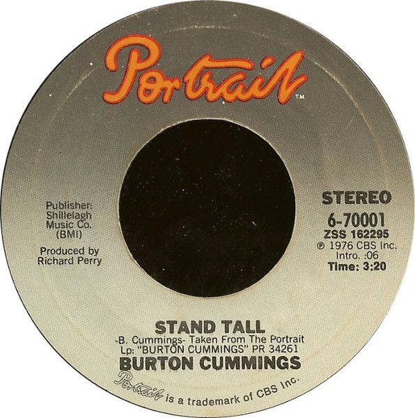 【中古】米7” Burton Cummings Stand Tall / Burch Magic 670001 Portrait /00080