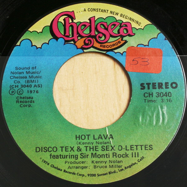 米7” Disco Tex &amp; His Sex-O-Lettes, Hot Lava CH3040 Chelsea Records /00080
