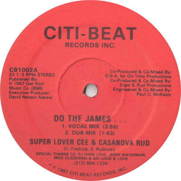 【中古】米12” Super Lover Cee &amp; Casanova Rud Do The James... CB1002 Citi Beat Records In /00250