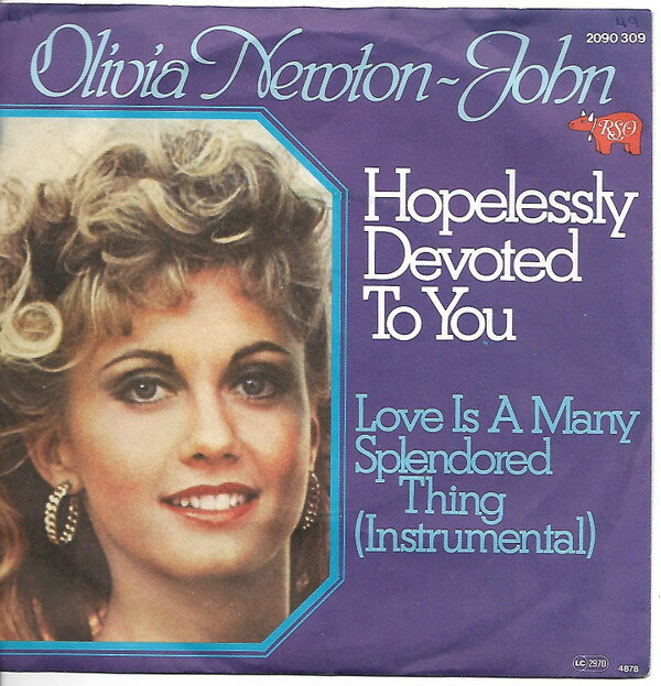 【中古】独7” Olivia Newton-John Hopelessly Devoted To You 2090309 RSO /00080