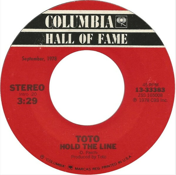 【中古】7” Toto Hold The Line / Ill Supply The Love 1333383 Columbia /00080