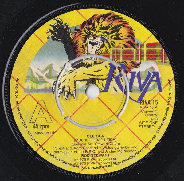 Artist Name: Z - 【中古】7” Rod Stewart / Rod Stewart & Th Ole Ola (Mulher Brasileira) / Id Walk A Million Mil RIVA15 Riva /00080