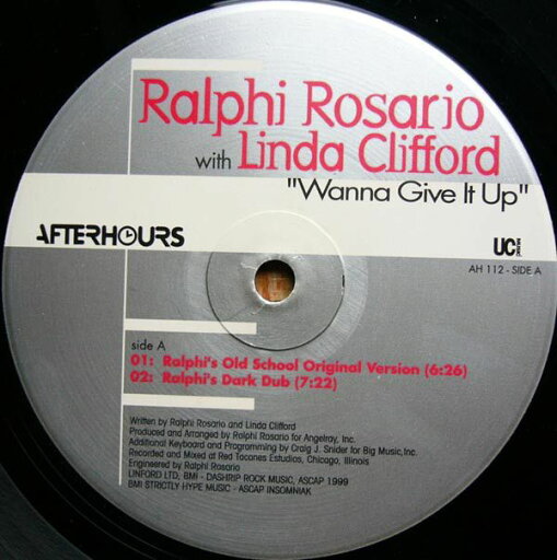 【中古】米2x12” Ralphi Rosario, Linda Clifford Wanna Give It Up AH112 Afterhours /00250 【中古】米2x12” Ralphi Rosario, Linda Clifford Wanna Give It Up AH112 Afterhours /00250