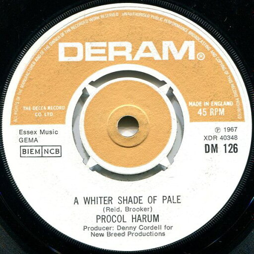 【中古】英7” Procol Harum A Whiter Shade Of Pale DM126 Deram /00080 【中古】英7” Procol Harum A Whiter Shade Of Pale DM126 Deram /00080