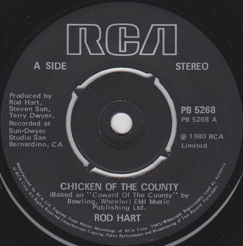 Artist Name: J - 【中古】7” Rod Hart Chicken Of The County PB5268 RCA /00080