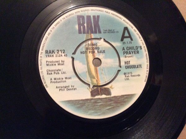 【中古】英7” Hot Chocolate A Childs Prayer RAK212 RAK /00080