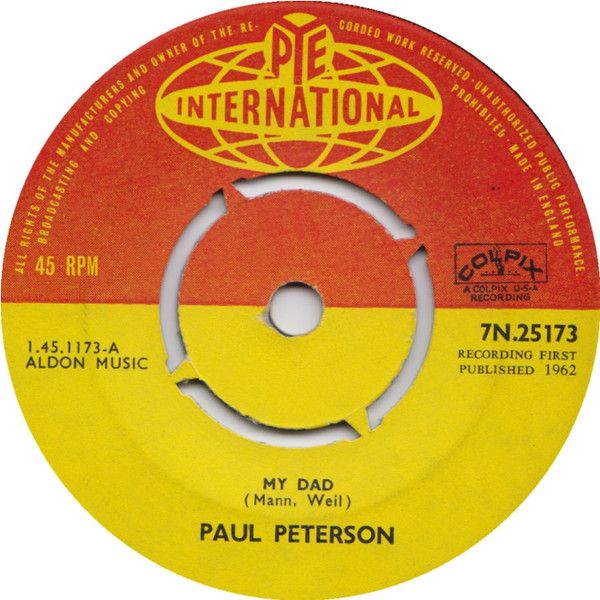 【中古】英7” Paul Petersen My Dad 7N25173 Pye International /00080
