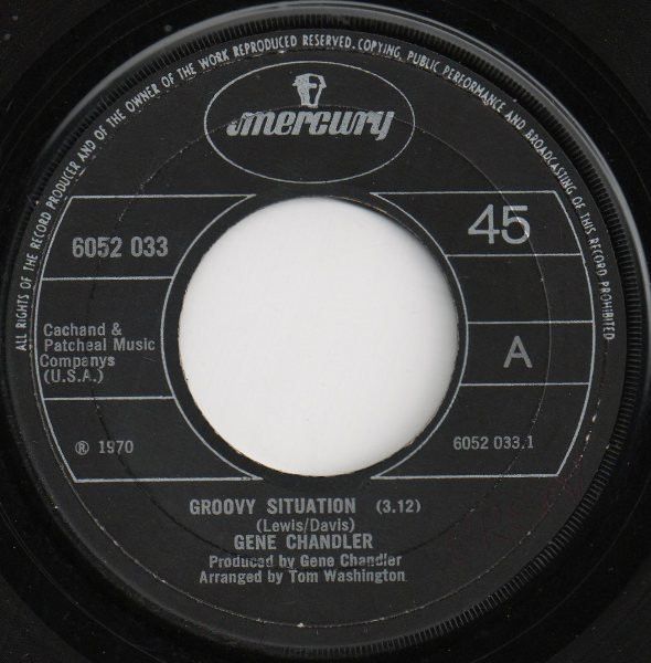 【中古】米7” Gene Chandler Groovy Situation 6052033 Mercury /00080