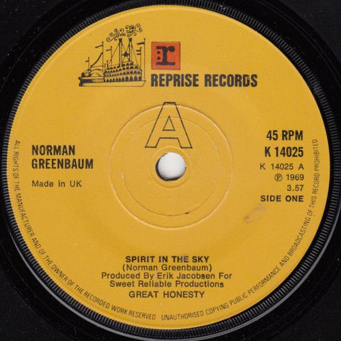 【中古】英7” Norman Greenbaum Spirit In The Sky K14025 Reprise Records /00080 【中古】英7” Norman Greenbaum Spirit In The Sky K14025 Reprise Records /00080