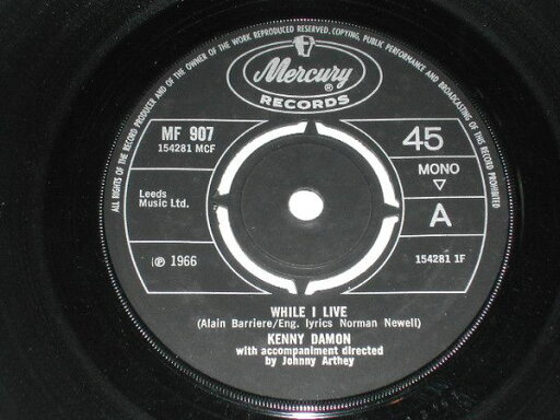 【中古】英7” Kenny Damon While I Live MF907 Mercury /00080 【中古】英7” Kenny Damon While I Live MF907 Mercury /00080