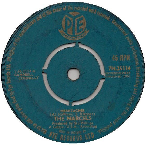 【中古】英7” Marcels Heartaches 7N25114 Pye International /00080