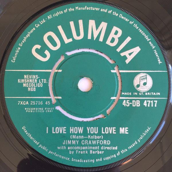 【中古】英7” Jimmy Crawford I Love How You Love Me 45DB4717 Columbia /00080