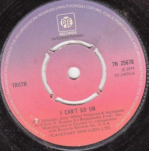 【中古】英7” Truth I Cant Go On 7N25670 Pye International /00080