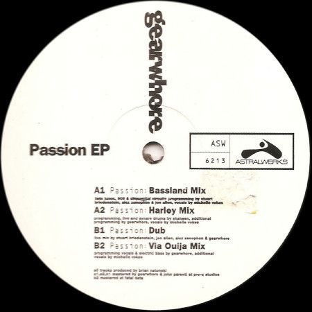 Other - 【中古】米12” Gearwhore Passion EP ASW6213 Astralwerks /00250
