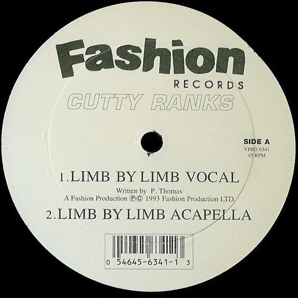 【新品】米12” Cutty Ranks Limb By Limb (Vocal, Acapella, Hip Hop Remix) VP12 6341 Fashion US /00..