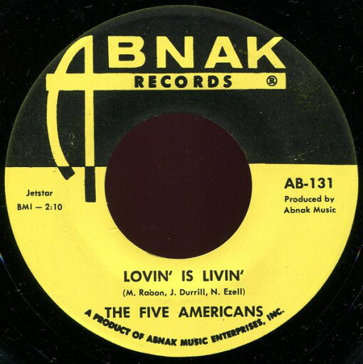【中古】米7” Five Americans Lovin Is Livin / Con Man AB131 Abnak Records /00080 【中古】米7” Five Americans Lovin Is Livin / Con Man AB131 Abnak Records /00080