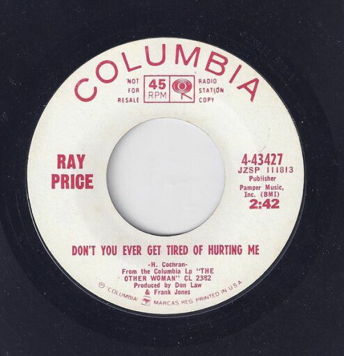 【中古】米7” Ray Price Dont You Ever Get Tired Of Hurting Me 443427 Columbia /00080 【中古】米7” Ray Price Dont You Ever Get Tired Of Hurting Me 443427 Columbia /00080