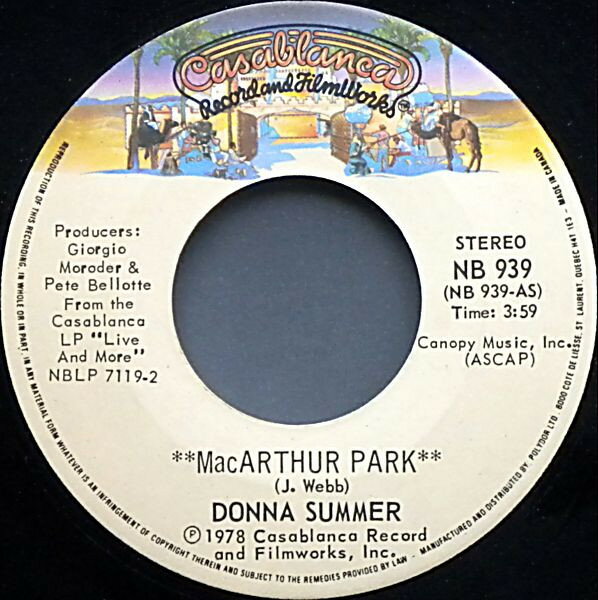 쥳ɥƥ ŷԾŹ㤨֡š۲7 Donna Summer MacArthur Park NB939 Casablanca /00080פβǤʤ1,078ߤˤʤޤ